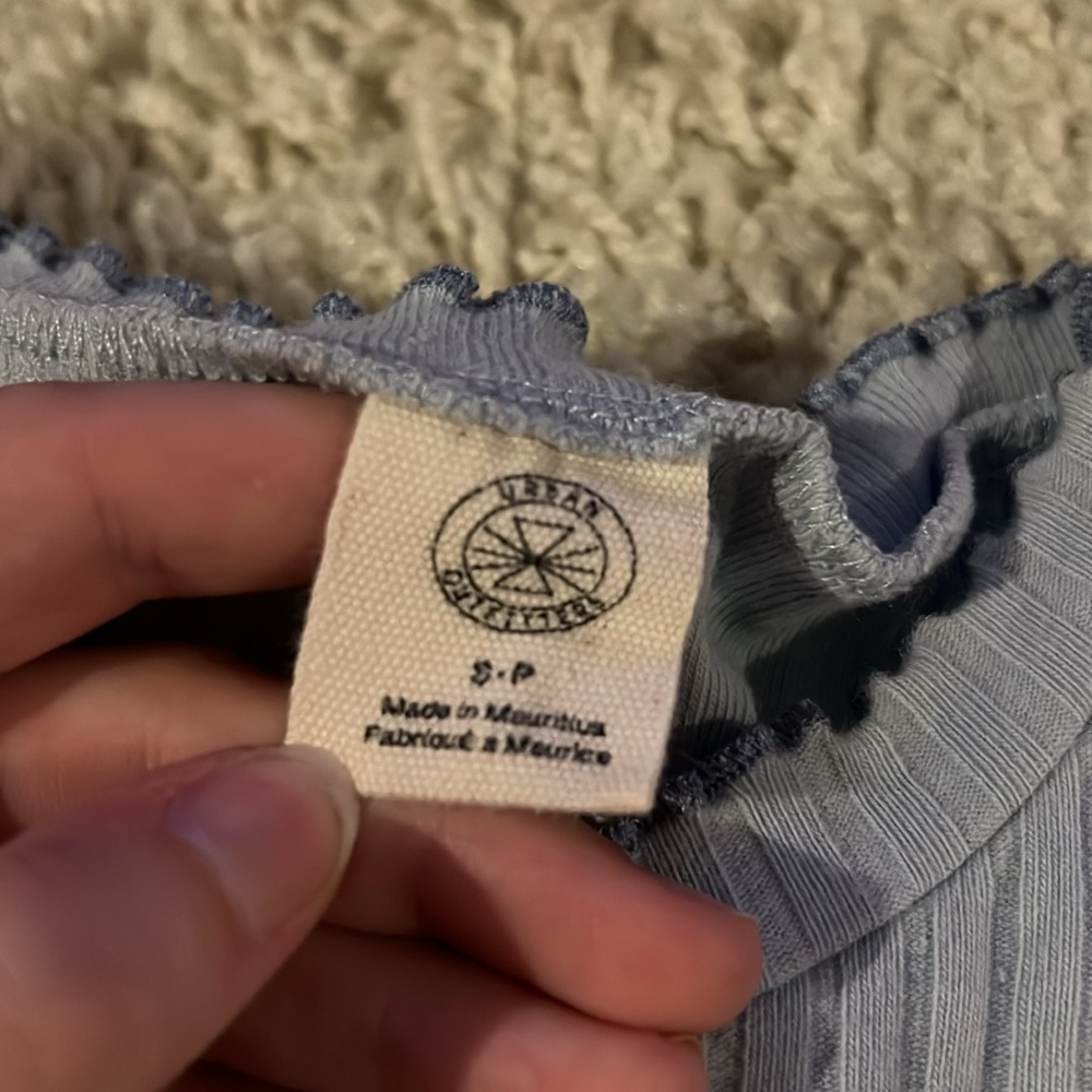 Urban Outfitters Blue Ribbed Ruffle‎ Tank - Picture 2 of 3